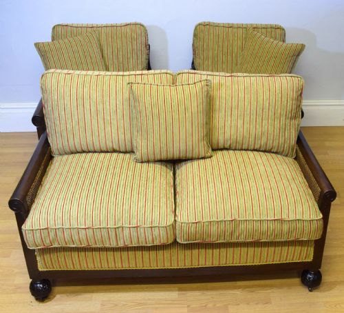 antique bergere 3 piece suite - CATEGORY: ANTIQUE FURNITURE - DATED VICTORIAN