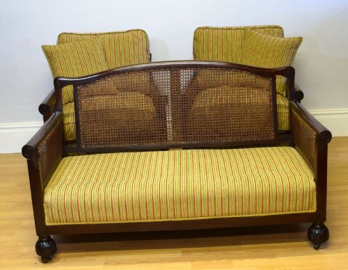 ANTIQUE BERGERE 3 PIECE SUITE - ADDITIONAL PHOTO 3
