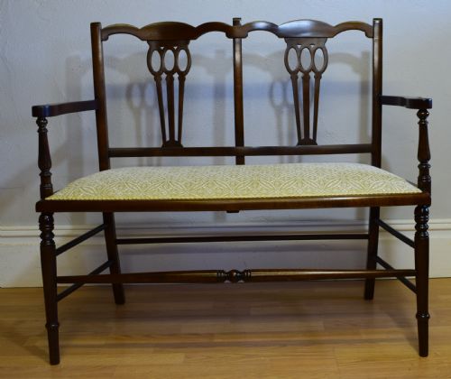 ANTIQUE EDWARDIAN 2 SEATER COUCH - ADDITIONAL PHOTO 1