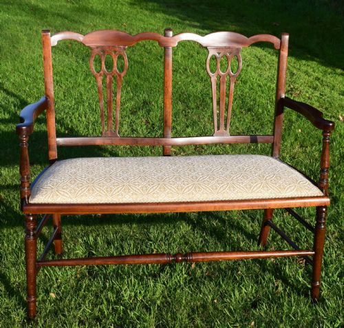 ANTIQUE EDWARDIAN 2 SEATER COUCH - ADDITIONAL PHOTO 12