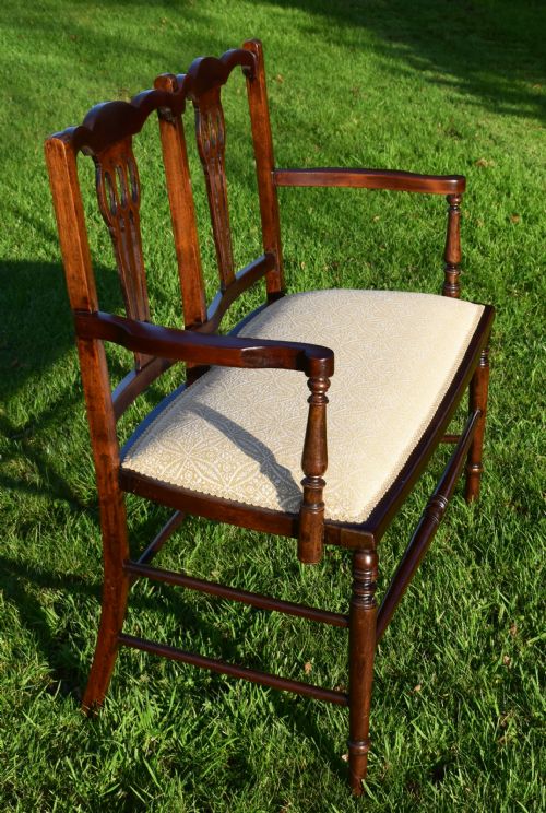 ANTIQUE EDWARDIAN 2 SEATER COUCH - ADDITIONAL PHOTO 13