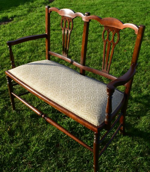 ANTIQUE EDWARDIAN 2 SEATER COUCH - ADDITIONAL PHOTO 15