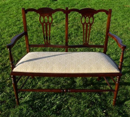 ANTIQUE EDWARDIAN 2 SEATER COUCH - ADDITIONAL PHOTO 18