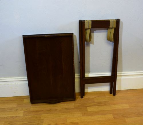 ANTIQUE BUTLERS TRAY ON STAND - ADDITIONAL PHOTO 5