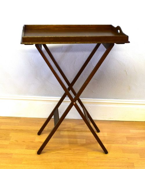 late victorian butlers tray on stand - CATEGORY: ANTIQUE MISCELLANEOUS - DATED VICTORIAN