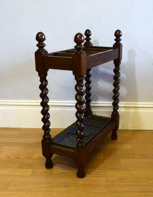 ANTIQUE BARLEY TWIST STICK STAND - ADDITIONAL PHOTO 2