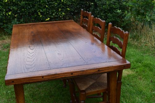 OAK FARMHOUSE REFECTORY TABLE - ADDITIONAL PHOTO 17