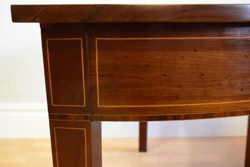 ANTIQUE ENGLISH GEORGIAN PERIOD DEMILUNE TABLE CIRCA 1800 - ADDITIONAL PHOTO 11