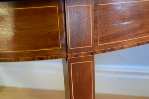ANTIQUE ENGLISH GEORGIAN PERIOD DEMILUNE TABLE CIRCA 1800 - ADDITIONAL PHOTO 12