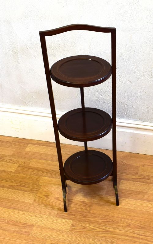 mahogany inlaid cake stand - CATEGORY: ANTIQUE MISCELLANEOUS - DATED VICTORIAN