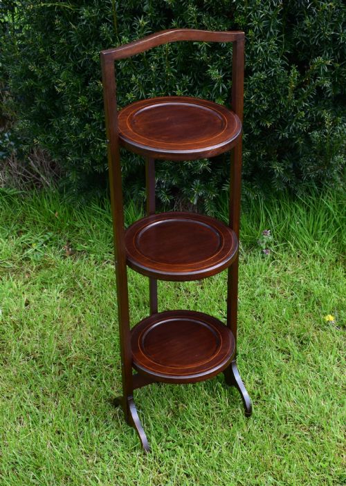 MAHOGANY INLAID CAKE STAND - ADDITIONAL PHOTO 2