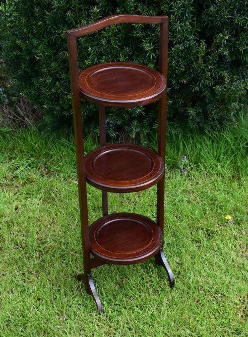 MAHOGANY INLAID CAKE STAND - ADDITIONAL PHOTO 3