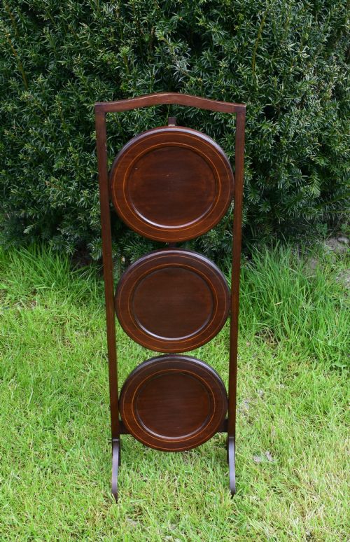 MAHOGANY INLAID CAKE STAND - ADDITIONAL PHOTO 4