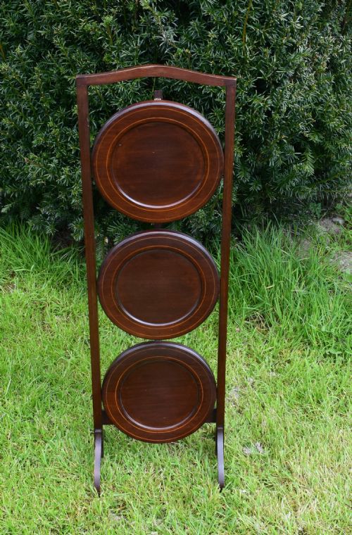 MAHOGANY INLAID CAKE STAND - ADDITIONAL PHOTO 5
