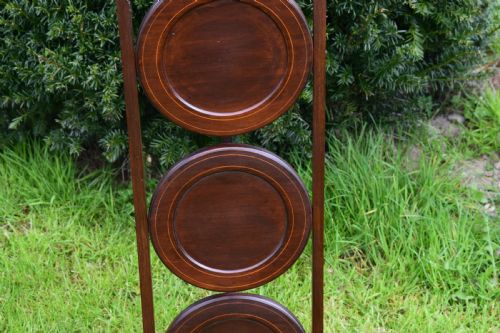 MAHOGANY INLAID CAKE STAND - ADDITIONAL PHOTO 7