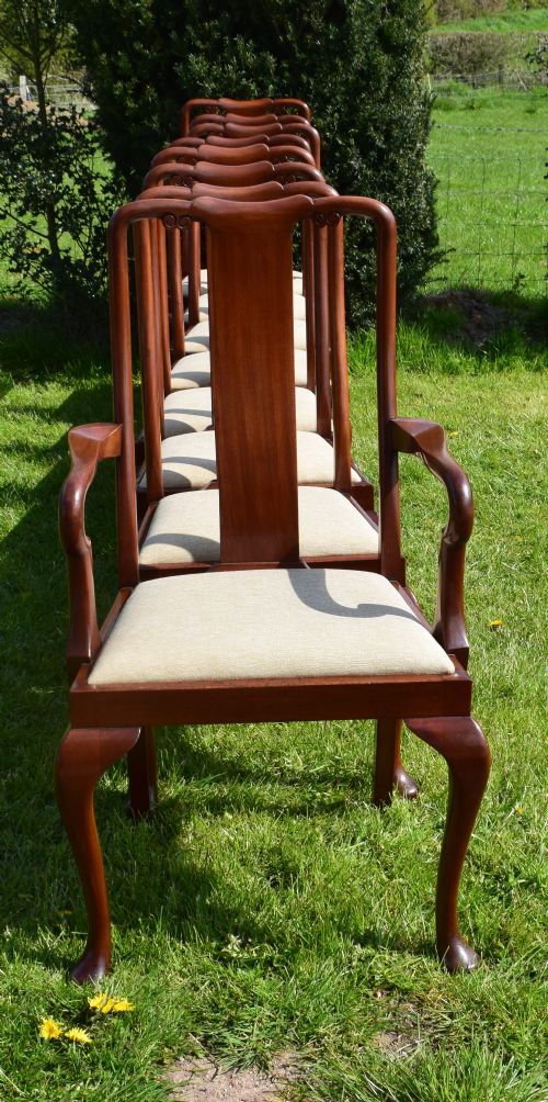 8 QUEEN ANNE STYLE DINING CHAIRS CIRCA 1890 - ADDITIONAL PHOTO 16