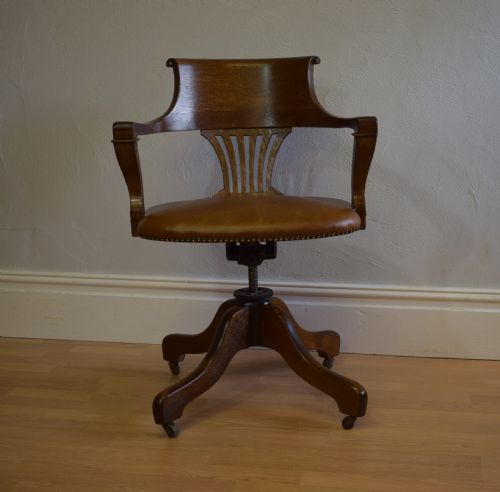 ANTIQUE VICTORIAN OFFICE CHAIR - ADDITIONAL PHOTO 2