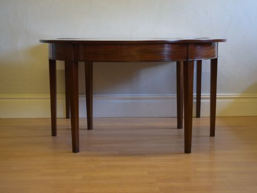 ANTIQUE PAIR OF GEORGIAN PERIOD DEMILUNE TABLES CIRCA 1800 - ADDITIONAL PHOTO 3