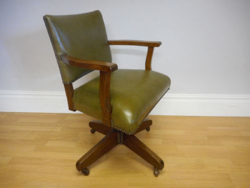 ANTIQUE SWIVEL OFFICE CHAIR - ADDITIONAL PHOTO 1