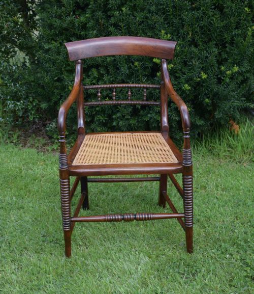 ANTIQUE ENGLISH REGENCY PERIOD CAMPAIGN ARM CHAIR CIRCA 1810 - ADDITIONAL PHOTO 1