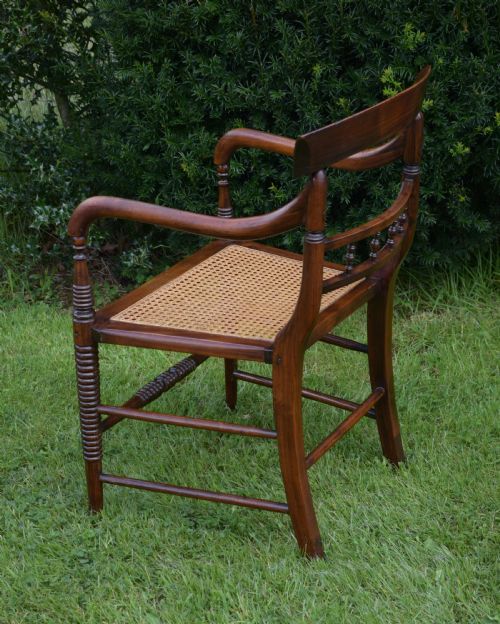 ANTIQUE ENGLISH REGENCY PERIOD CAMPAIGN ARM CHAIR CIRCA 1810 - ADDITIONAL PHOTO 10