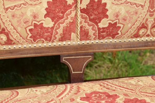 ANTIQUE ARTS CRAFTS MOVEMENT INLAID SOFA COUCH CIRCA 1890 - ADDITIONAL PHOTO 5