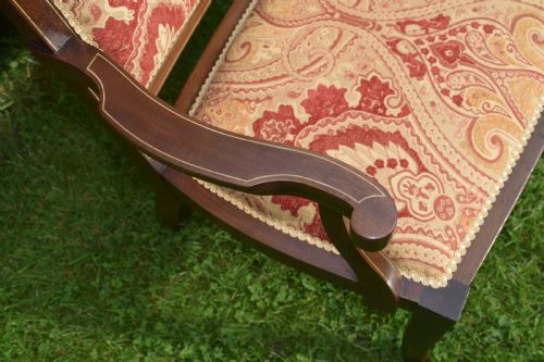 ANTIQUE ARTS CRAFTS MOVEMENT INLAID SOFA COUCH CIRCA 1890 - ADDITIONAL PHOTO 7
