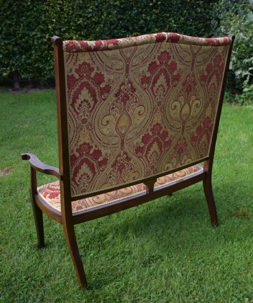 ANTIQUE ARTS CRAFTS MOVEMENT INLAID SOFA COUCH CIRCA 1890 - ADDITIONAL PHOTO 10