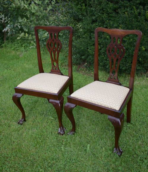 ANTIQUE PAIR OF CHIPPENDALE SIDE CHAIRS - ADDITIONAL PHOTO 2