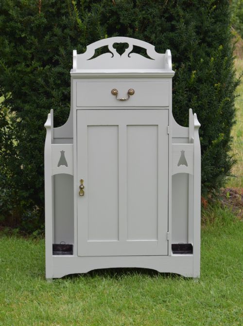 antique arts crafts hall stand - CATEGORY: ANTIQUE FURNITURE - DATED 1900