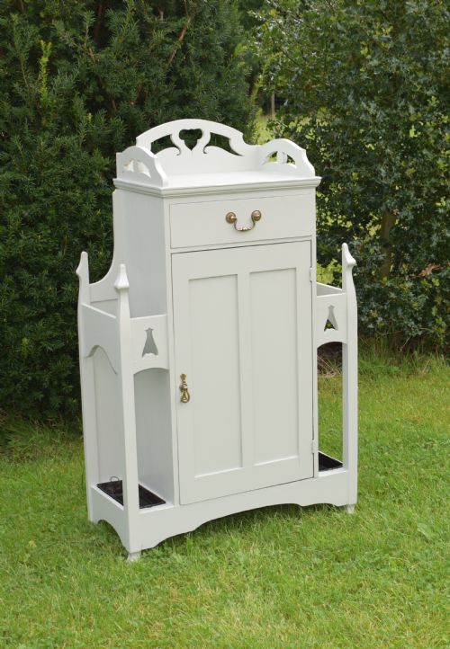 ANTIQUE ARTS CRAFTS HALL STAND - ADDITIONAL PHOTO 19