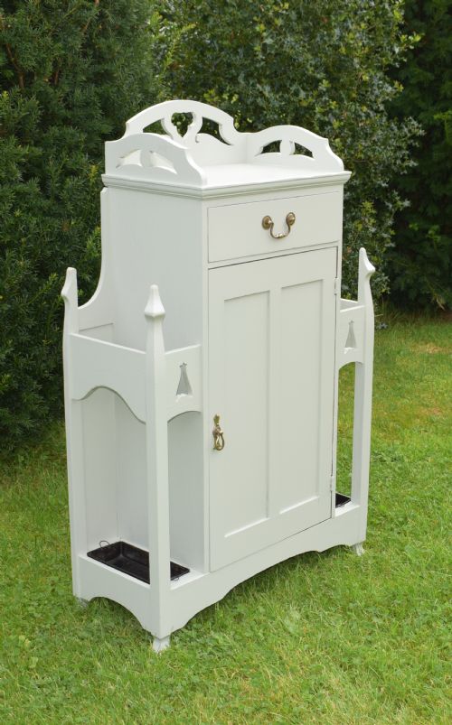 ANTIQUE ARTS CRAFTS HALL STAND - ADDITIONAL PHOTO 20