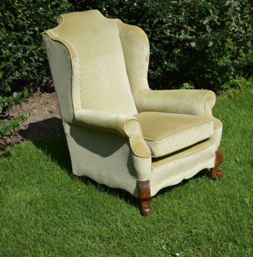 ANTIQUE WING BACK ARM CHAIR - ADDITIONAL PHOTO 2