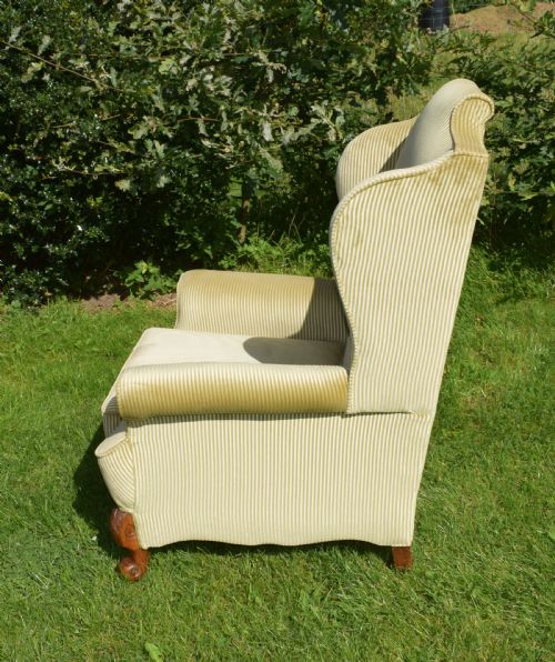 ANTIQUE WING BACK ARM CHAIR - ADDITIONAL PHOTO 7