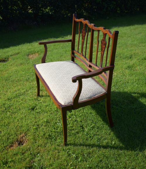 ANTIQUE ENGLISH EDWARDIAN SOFA WINDOW SEAT CIRCA 1910 - ADDITIONAL PHOTO 5