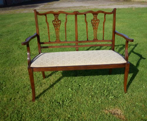 ANTIQUE ENGLISH EDWARDIAN SOFA WINDOW SEAT CIRCA 1910 - ADDITIONAL PHOTO 6