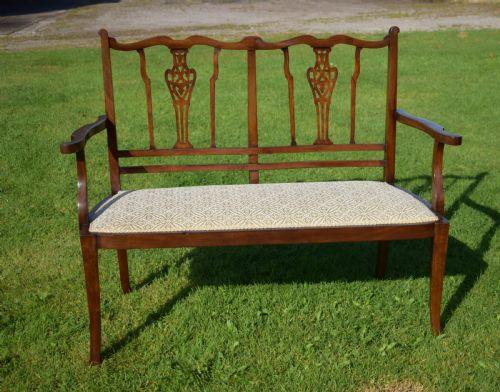 ANTIQUE ENGLISH EDWARDIAN SOFA WINDOW SEAT CIRCA 1910 - ADDITIONAL PHOTO 17