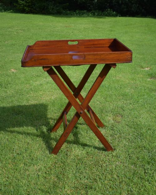 ANTIQUE ENGLISH BUTLERS TRAY ON STAND CIRCA 1850 - ADDITIONAL PHOTO 2
