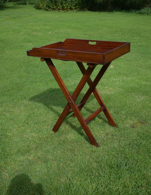 ANTIQUE ENGLISH BUTLERS TRAY ON STAND CIRCA 1850 - ADDITIONAL PHOTO 3