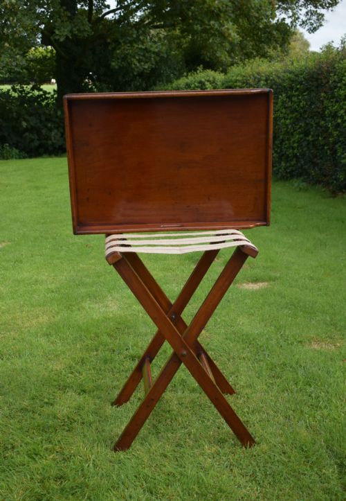 ANTIQUE ENGLISH BUTLERS TRAY ON STAND CIRCA 1850 - ADDITIONAL PHOTO 17