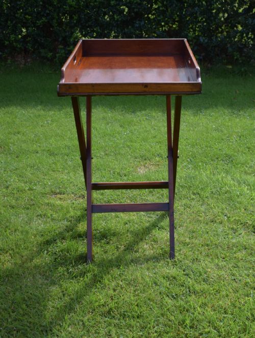 ANTIQUE ENGLISH BUTLERS TRAY ON STAND CIRCA 1850 - ADDITIONAL PHOTO 18