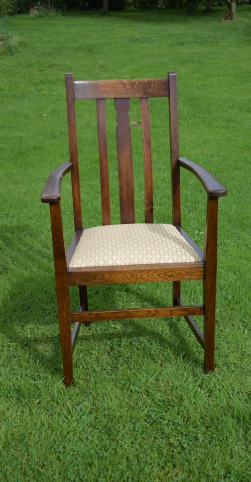 ANTIQUE ARTS CRAFTS ARM CHAIR - ADDITIONAL PHOTO 12