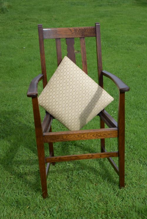 ANTIQUE ARTS CRAFTS ARM CHAIR - ADDITIONAL PHOTO 14
