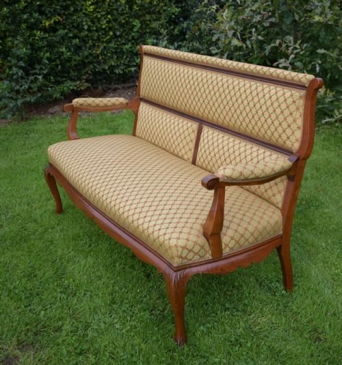 ANTIQUE FRENCH WALNUT UPHOLSTERED COUCHSOFA CIRCA 1880'S - ADDITIONAL PHOTO 2