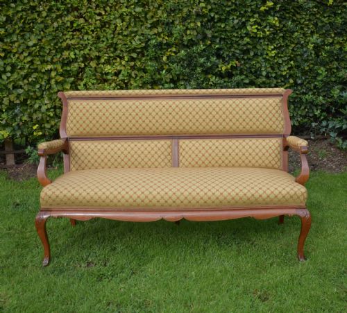 ANTIQUE FRENCH WALNUT UPHOLSTERED COUCHSOFA CIRCA 1880'S - ADDITIONAL PHOTO 3