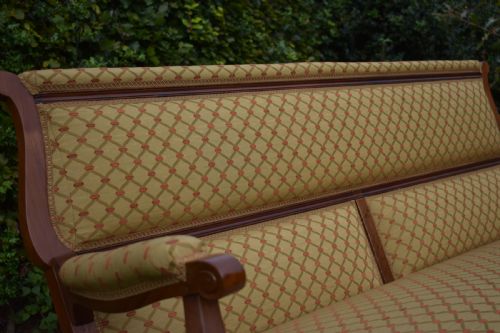 ANTIQUE FRENCH WALNUT UPHOLSTERED COUCHSOFA CIRCA 1880'S - ADDITIONAL PHOTO 8