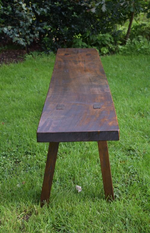 ANTIQUE GEORGIAN PERIOD PIG BENCH IN ELM - ADDITIONAL PHOTO 3