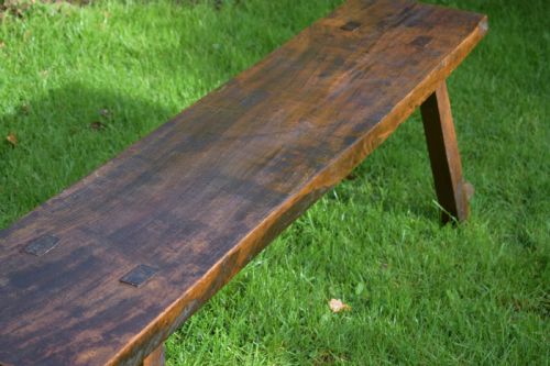 ANTIQUE GEORGIAN PERIOD PIG BENCH IN ELM - ADDITIONAL PHOTO 12
