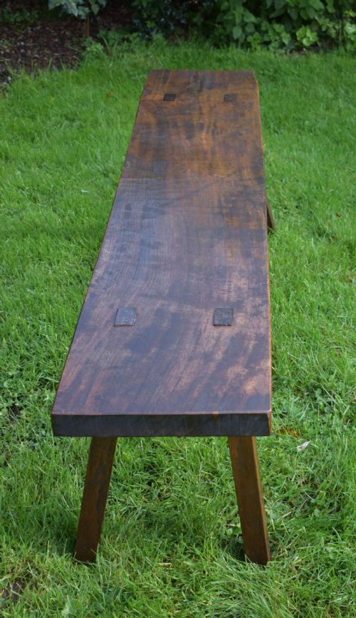 ANTIQUE GEORGIAN PERIOD PIG BENCH IN ELM - ADDITIONAL PHOTO 14