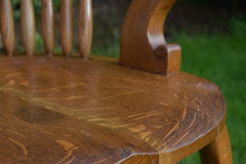 ANTIQUE ENGLISH VICTORIAN DESK CHAIR IN OAK - ADDITIONAL PHOTO 13